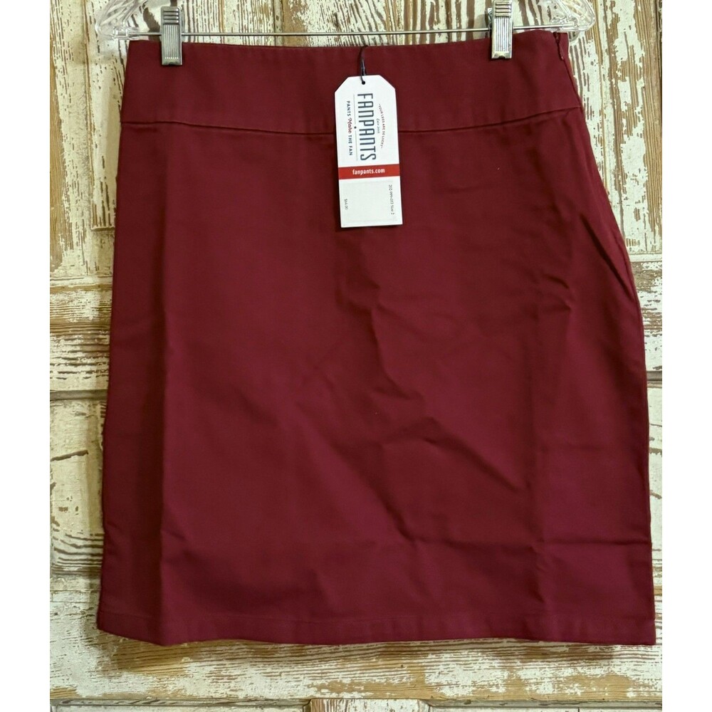 FANPANTS Cotton Twill Athletic Skirt - Burgundy - Size 2